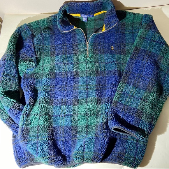 Nautica Other - Vintage Nautica Deep Pile Plaid Oversized Pullover
